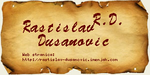 Rastislav Dušanović vizit kartica